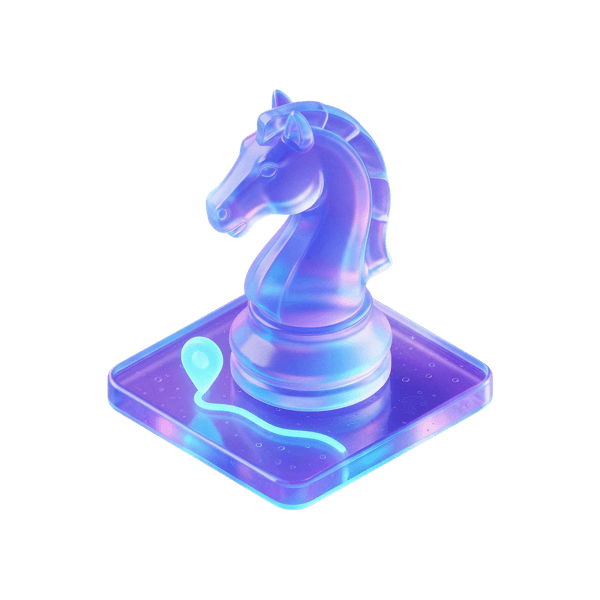 Chess knight on a board