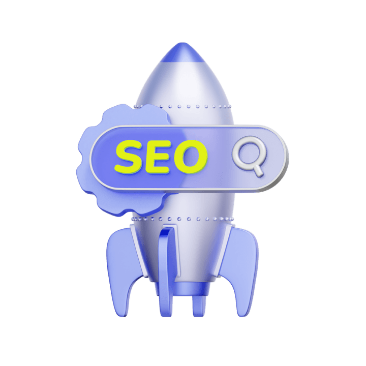 Rocket carrying an SEO search bar